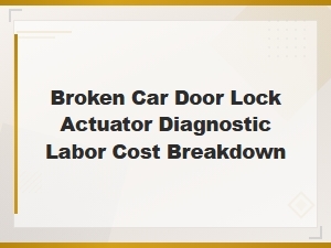 Broken Car Door Lock Actuator Diagnostic Labor Cost Breakdown