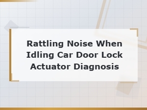 Ruling Out Other Causes of Rattling Noise When Idling: Door Lock Actuator Diagnosis